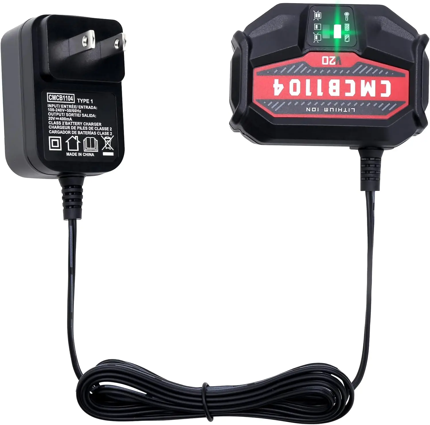V20 Battery Charger CMCB1104 Compatible with Craftsman 20V Lithium Ion Battery, Compatible with Craftsman V20 20 Volt MAX Power Tool Battery Charger for CMCB202 CMCB204 CMCB206 CMCB209 CMCB203 CMCB201