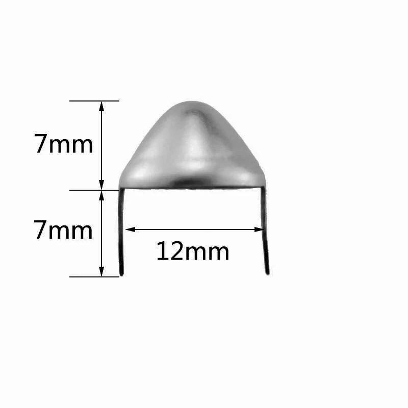 装飾的な革の衣服,コニカルパンクボタンのフラットシューズ,シルバーの鉄のバックル,12x7x7mm