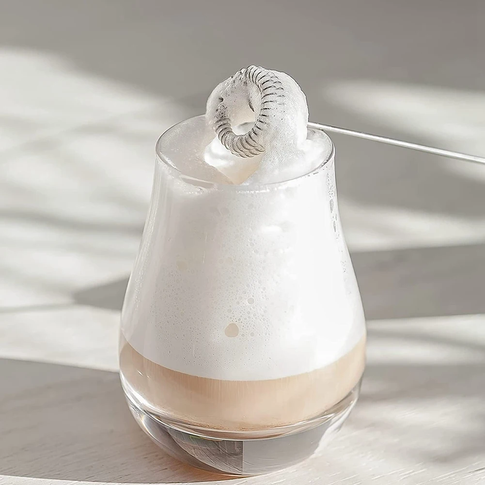 Batidor de leche eléctrico de mano, batidor de huevos, batidora de café recargable por USB, mezclador de leche para el hogar, Espumador negro