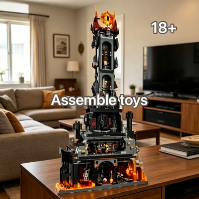 

10333 Bandai 5471PCS Eye of Sauron Building Blocks Barad-dur Black Tower Dark Collectible Model compatible with LEGO bricks