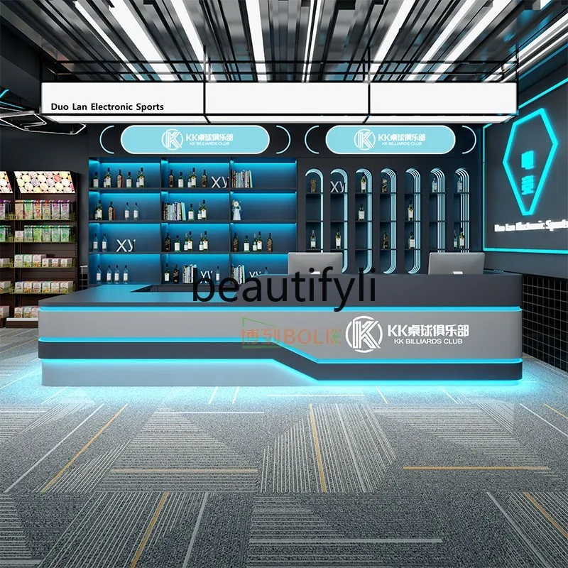 

Billiards hall club checkout page bar gym reception counter bar