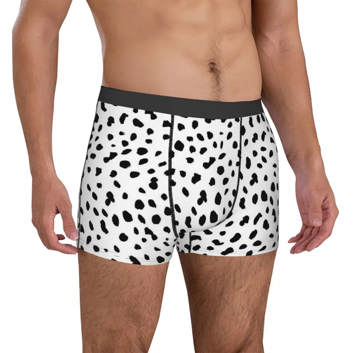 Dalmatian Dog Print Underwear Black and White Print Trunk Hot Men's Underpants Cute Boxer Brief Gift Idea