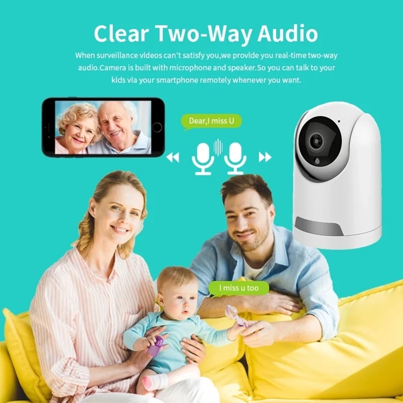 4MP ICSee Indoor WIFI Camera Two Ways Audio CCTV Smart Home Wireless Security MINI Camera Color Night Vision