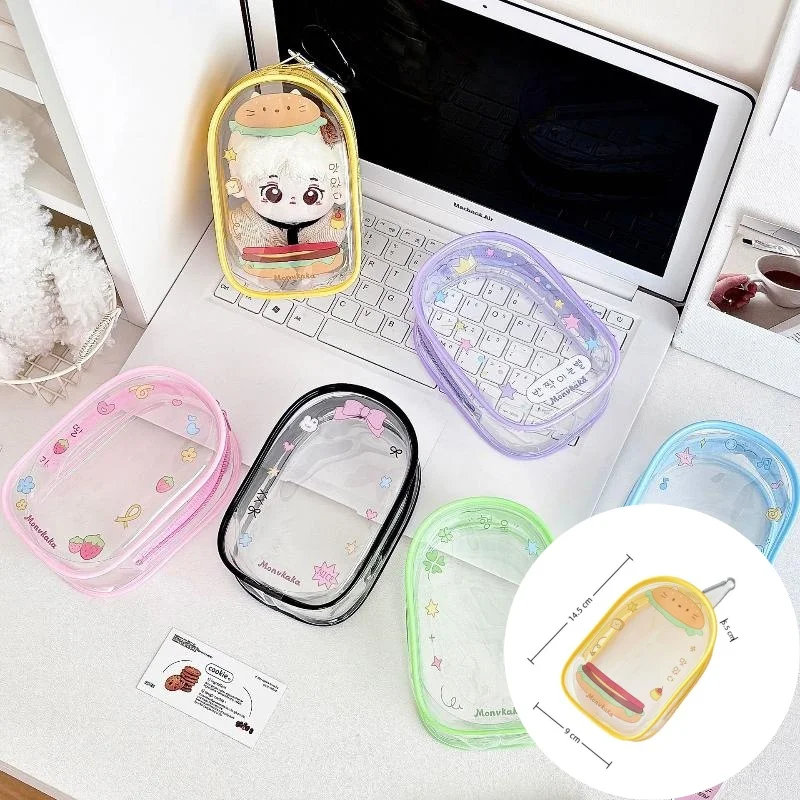 1PC Doll Display Bag 9Style Transparent Protector Case PVC Organizer Box With 20cm Chain Pendant Clear Coin Bag Decor