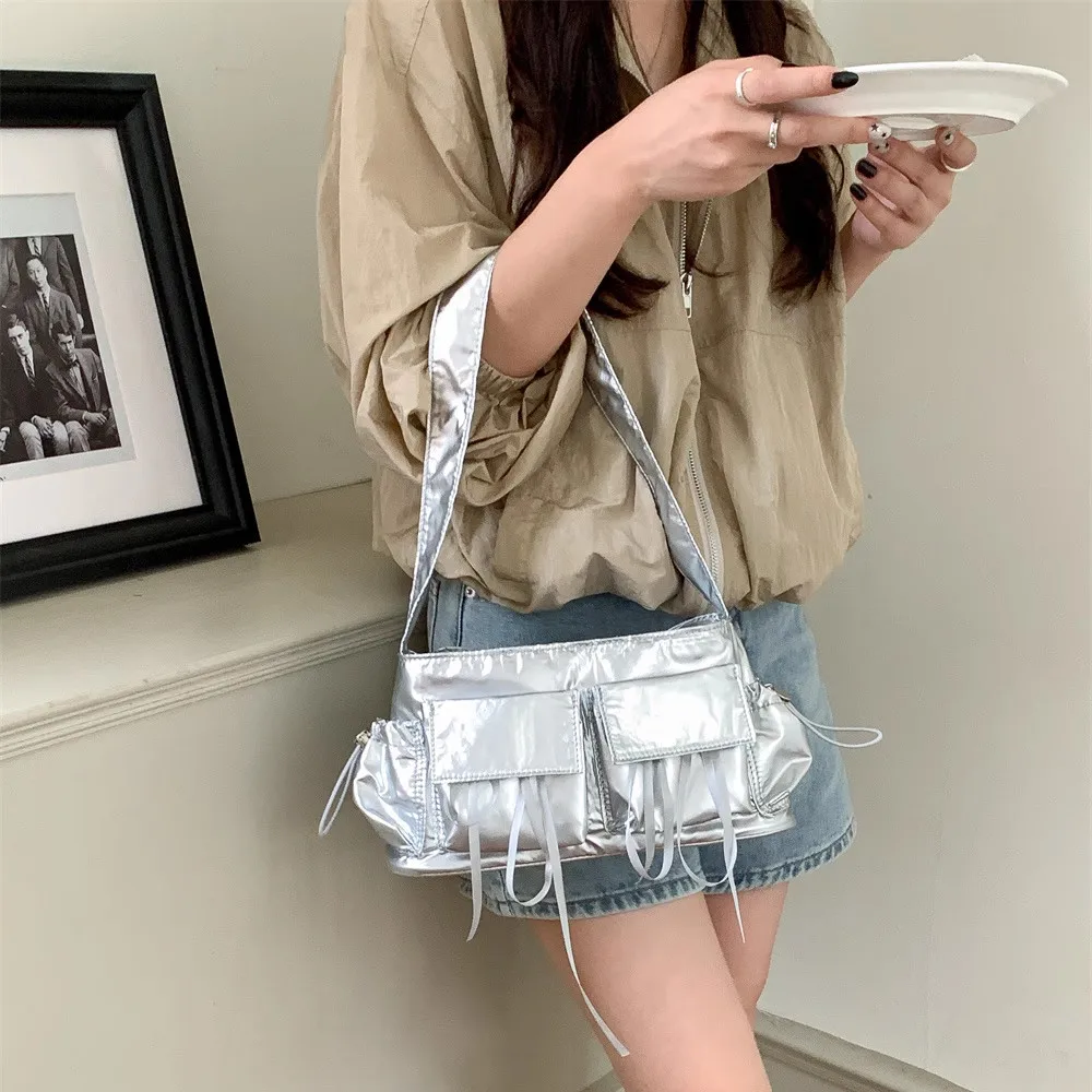 Casual High-capacity Shoulder Bag Simple Solid Pockets Designed Totes For Women 2024 Summer Canvas Handbag Travel Bolsas