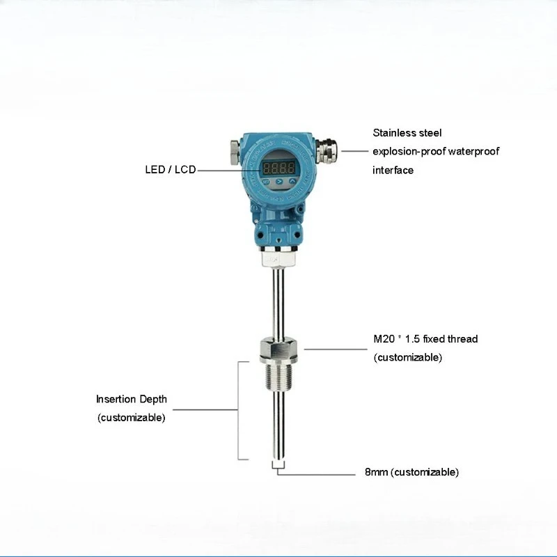 

Digital Display integrated temperature transmitter sensor 4-20MA explosion-proof field display thermal resistance PT100