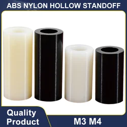 M3 M4 Black White ABS Nylon Hollow Standoff ABS Non-Threaded Spacer Round Hollow Standoff Washer PCB Motherboard Support Spacers