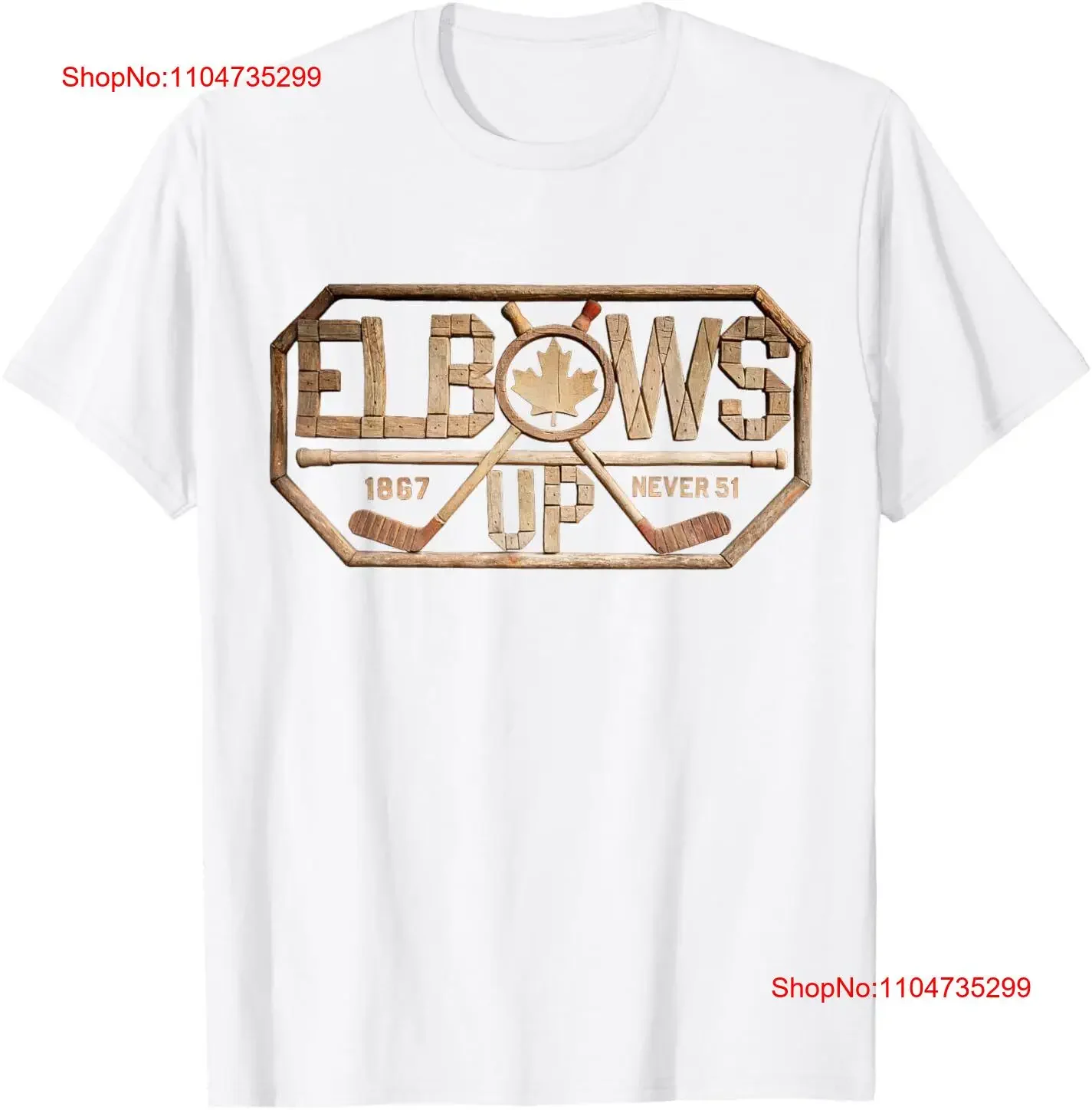 

Elbows Up Never 51 True North 1867 Canadian Hockey Pride or T Shirt vintage Washed Casual designer clothes fashion