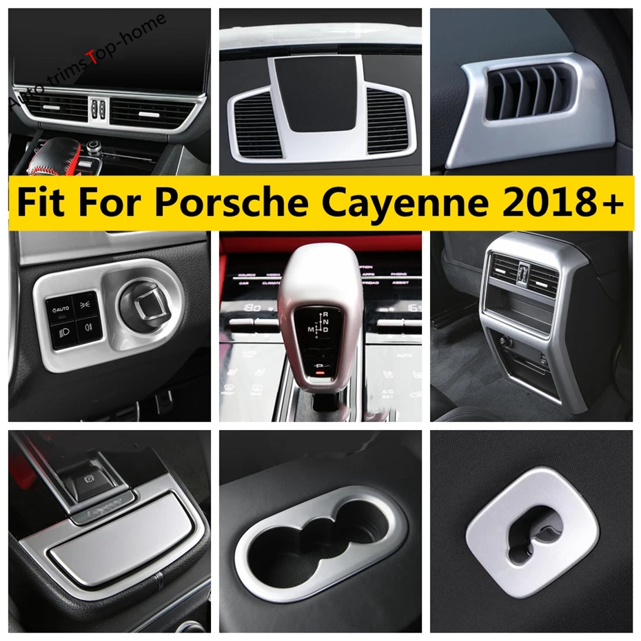 

Window Lift Button Roof Hook Gear Shift Box Decoration Panel Cover Trim Fit For Porsche Cayenne 2018 -2023 Car Accessories