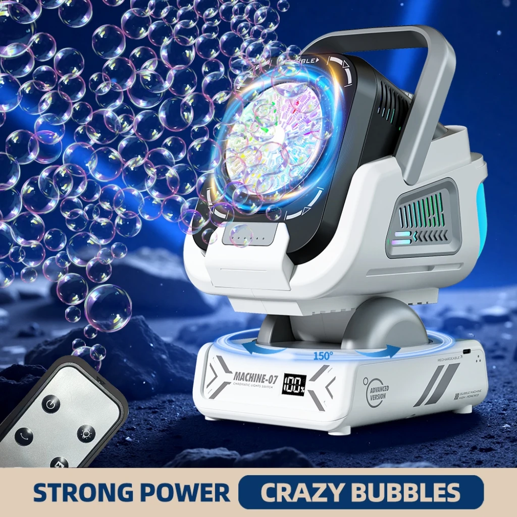 Elektrische Mehrloch-Luftblasenpistole für Kinder (LED-Leuchten): Langlebig, Multi-Blase, ideal für Spielen im Freien, Partys und Geschenke (keine Lösung erforderlich)