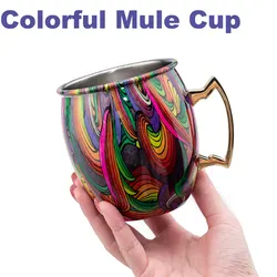 Cocktail Wine Cup Moscow Mule Mug Stainless Steel Hammered Copper Plated Beer Cup Coffee Bar tools Drinkware for Ramadan