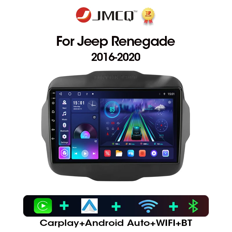 

JMCQ 2 Din Car Radio For Jeep Renegade 2016-2020 Stereo Auto Multimedia Player Android 12 4G GPS Navigation 2din Carplay