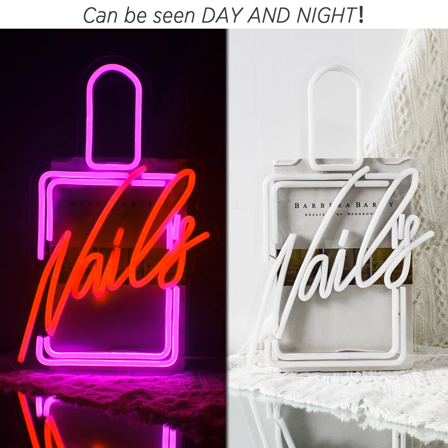 Imagem -04 - Unhas Led Neon Light Signs Esmalte Light up For Wall Decor Quarto Sala de Beleza Menina Salão de Manicure