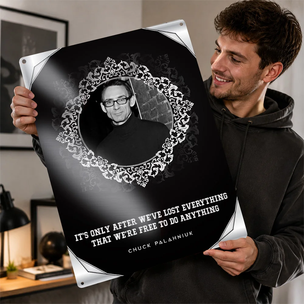 Chuck Palahniuk Aluminum Poster Customized Metal Sign Bold Book Culture Icon Wall Art A Distinctive Gift For Writer Collectors