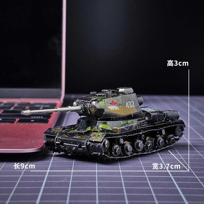 All-metal stainless steel DIY assembled model 3D glue-free three-dimensional puzzle JS-2 heavy tanks