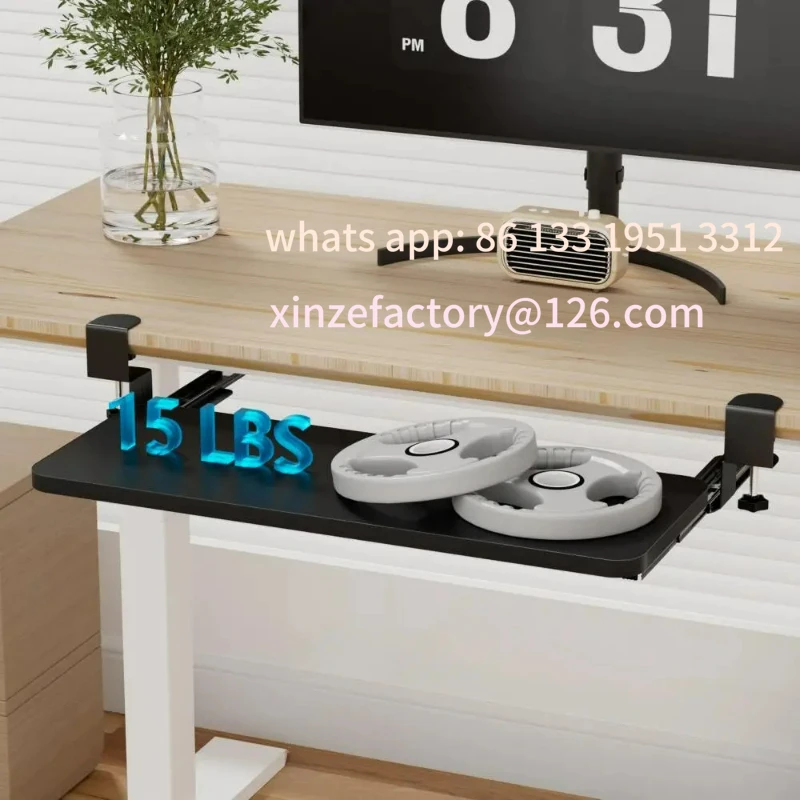 

Customizable Pull Out Keyboard Holder Keyboard Tray under Desk Corner Keyboard Tray with Adjustable