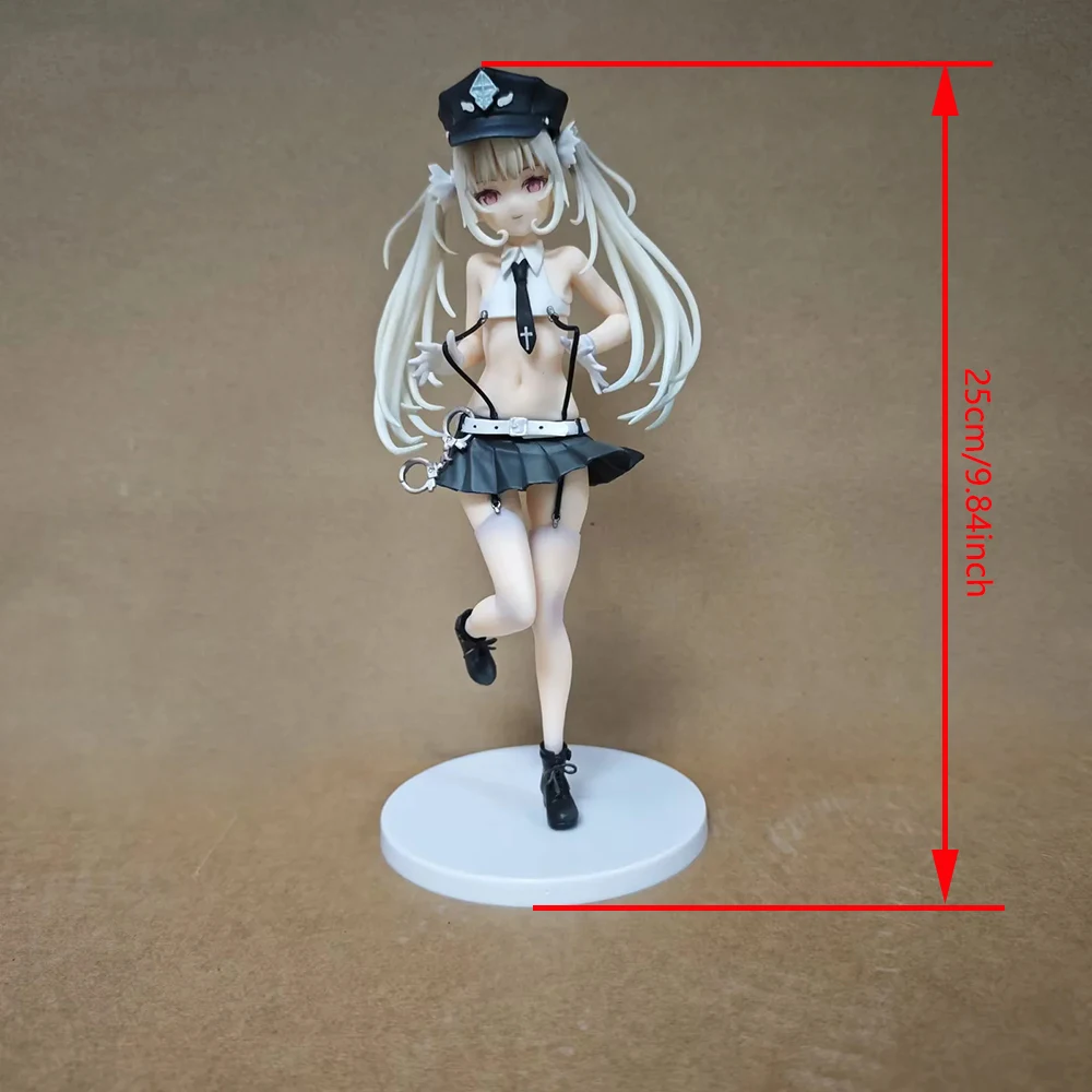 União criativa anime japonês sexy menina anjo polícia 23cm pvc figura de ação adulto modelo colecionável boneca brinquedos presente
