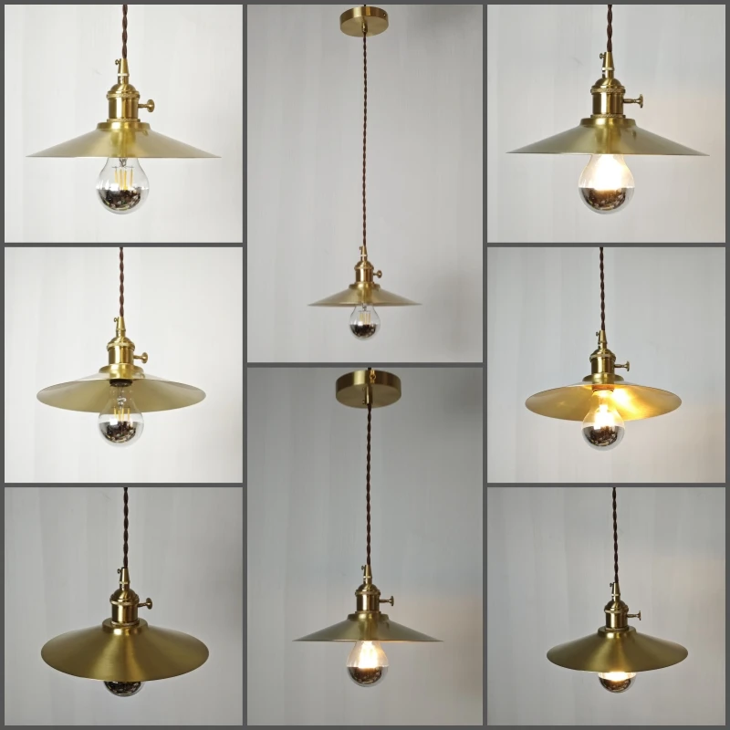 Vintage brass chandelier American-style industrial style bar cafe restaurant corridor light