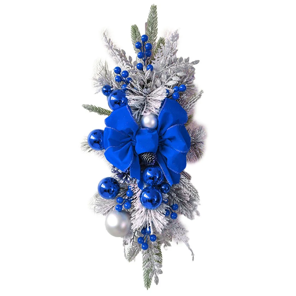 Christmas Stair Bow Hanging Ornament Garden Gold Living Room Plastic Shop Balustrade Blue Christmas Tree Front Door