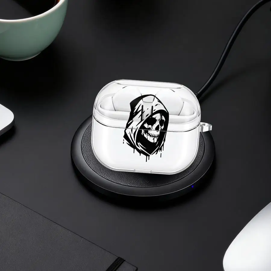 Skeleton Case For Samsung Galaxy Buds 4Pro 2Pro 2 3 FE Live 4 Pro 3Pro Clear Earphone Cases Cover With Hook