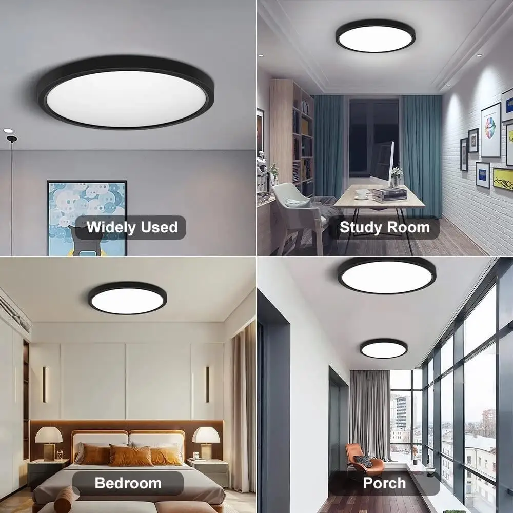 Plafonnier LED ultramince et intelligent avec télécommande, éclairage d'intérieur, luminaire de plafond, lumière à intensité réglable, idéal pour une chambre à coucher, 36/24/18W