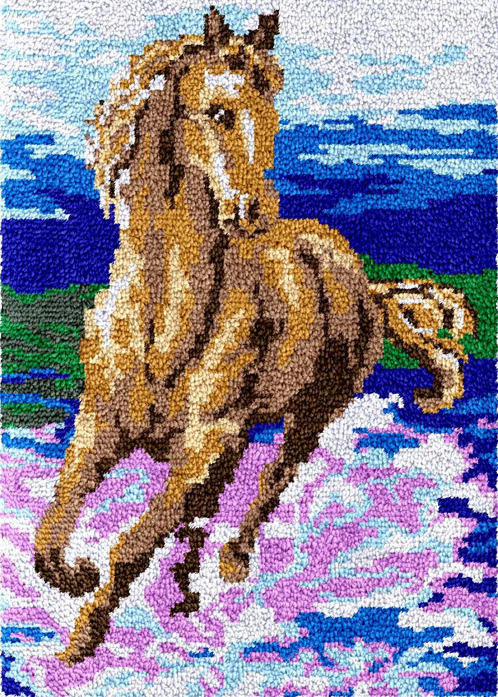 Smyrna horse latch hook kits rugs extra large carpet embroidery set Knot plastic canvas Diy bag crafts accessories manualidades