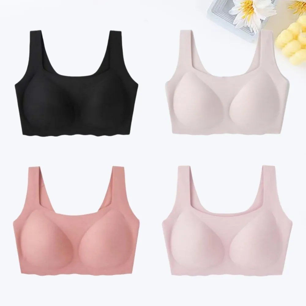 

Базовый однотонный бесшовный желейный бюстгальтер, нижнее белье, поддерживающее нижнее белье для женщин, жилет, тонкий беспроводной бюстгальтер для женщин