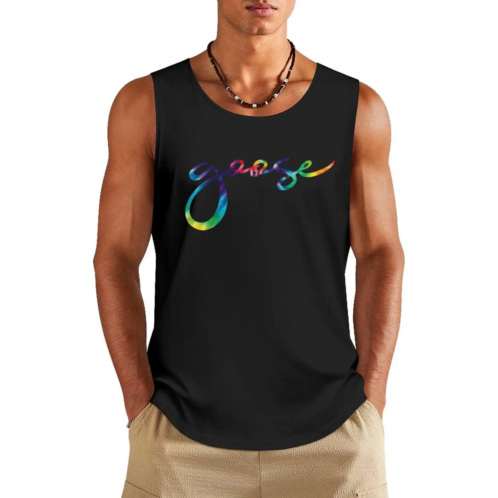 

Goose Logo Tank Top singlets for men Men's sleeveless gym shirts Men's gym clothing