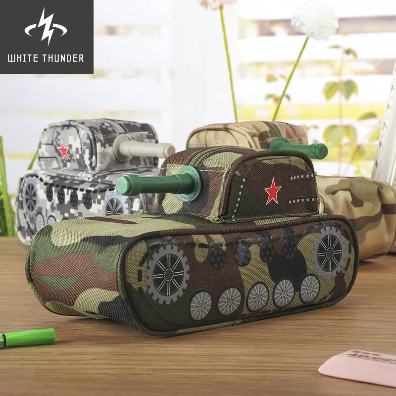 Novelty Tank Shaped Pencil Case With Code Lock Large Capacity Student Stationery Pen Bag Pouch Storage Box Gift Prize Supplies