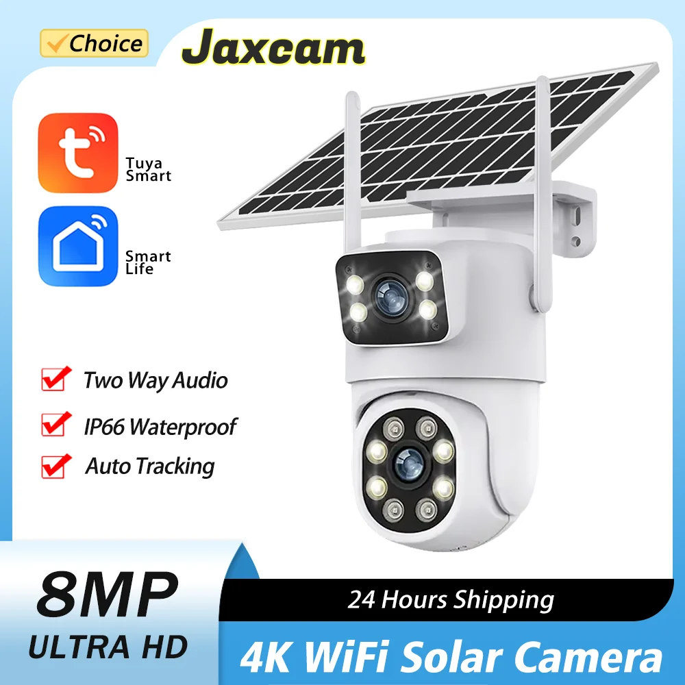 

Tuya Smart 4K 8MP Solar WiFi Security Cam Energy Two Way Audio Battery Wireless Outdoor Surveillance CCTV Color Light PTZ Camera