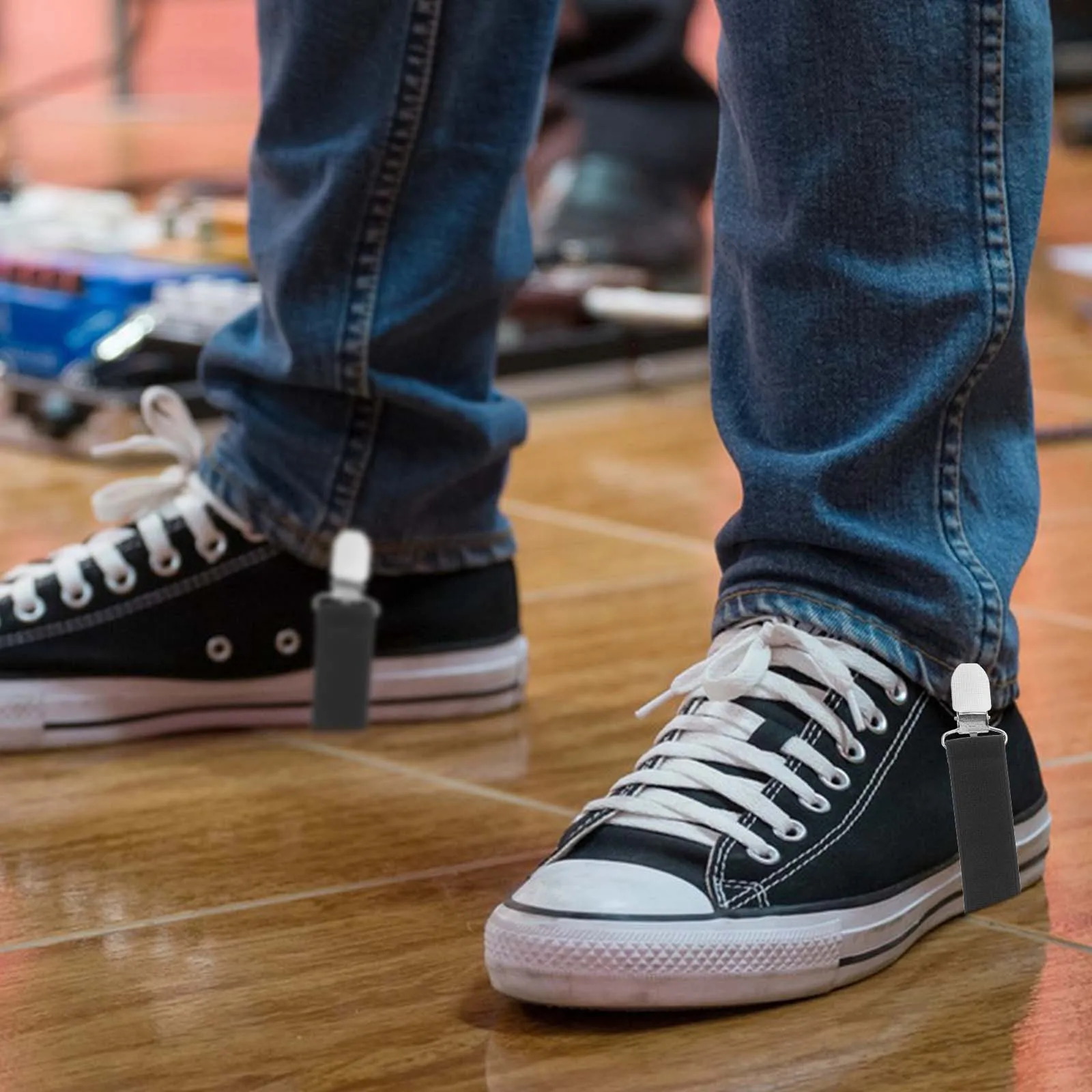 4Pcs Windproof Elastic Pant Clips Adjustable Boots Strap Fixing Clips Outdoor Cycling Pants Holder Fasteners Durable