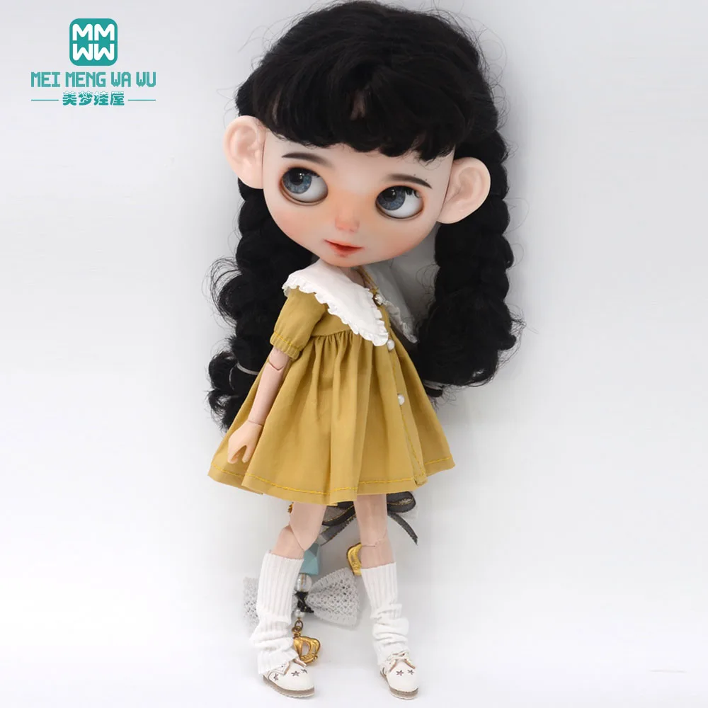 

Одежда для куклы, модное кружевное платье с большим воротником, подходит для кукол Blyth Azone OB22 OB24, игрушки, подарки