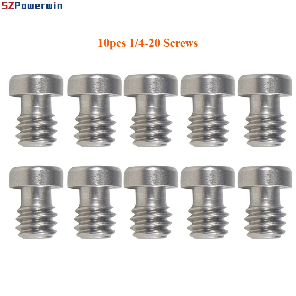 10x 1/4“-20 Screw Stainless Steel Hex Hexagon 3.0 Socket for DSLR Camera Tripod Quick Release Plate Rig Photo Studio Accessories