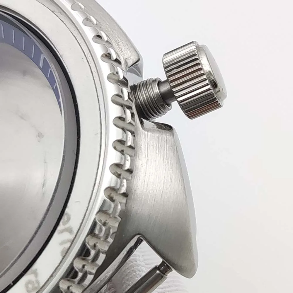 Casing jam tangan 45 mm kaca safir untuk kaliber NH35 dan NH36 suku cadang perakitan casing mahkota bersekrup tahan air