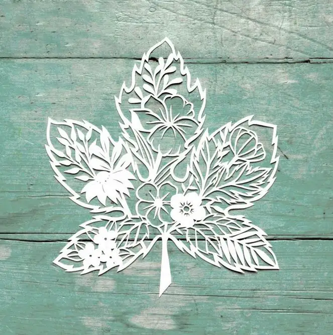 Maple Leaf Flower Metal Cutting Dies Stencil Scrapbook Diy Album Stamp Paper Card Embossing Decor Craft Knife Mould