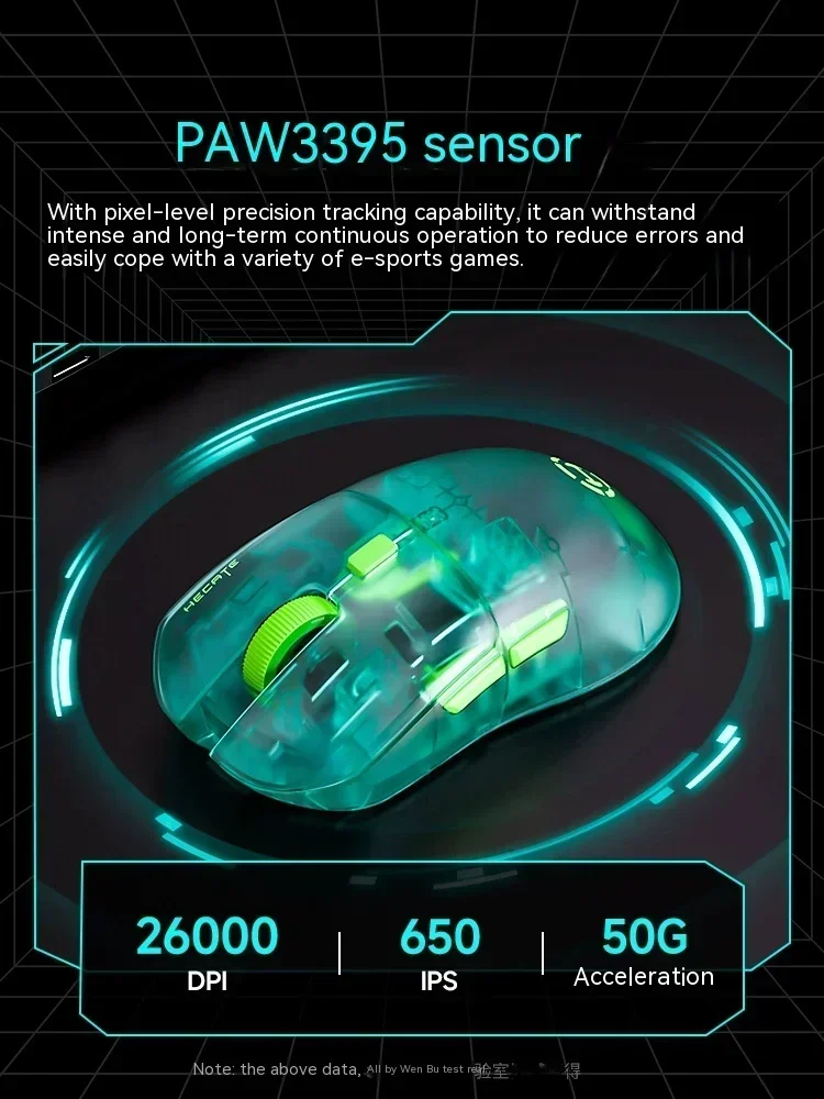 Imagem -05 - Mouse sem Fio Hecate G3mpro Paw3395 Velocidade de Flash de Três Modos Tecnologia de Latência Ultrabaixa Nível de Pixel Rastreamento Preciso