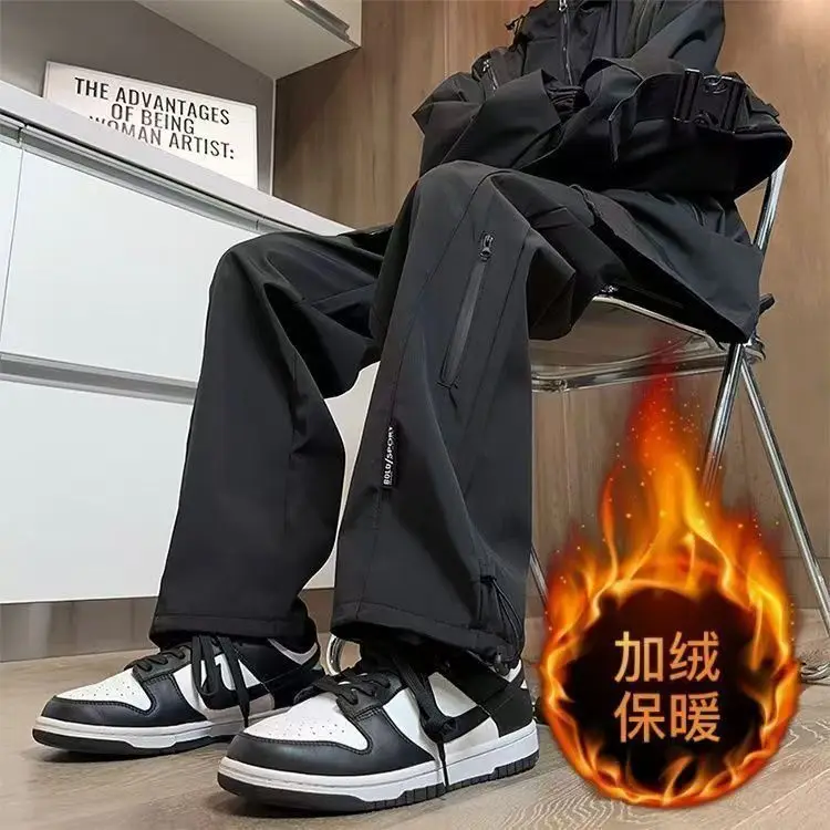 

Утолщенные флисовые брюки с зарядкой, функциональные американские водонепроницаемые повседневные комбинезоны для альпинизма, прямые брюки, брюки