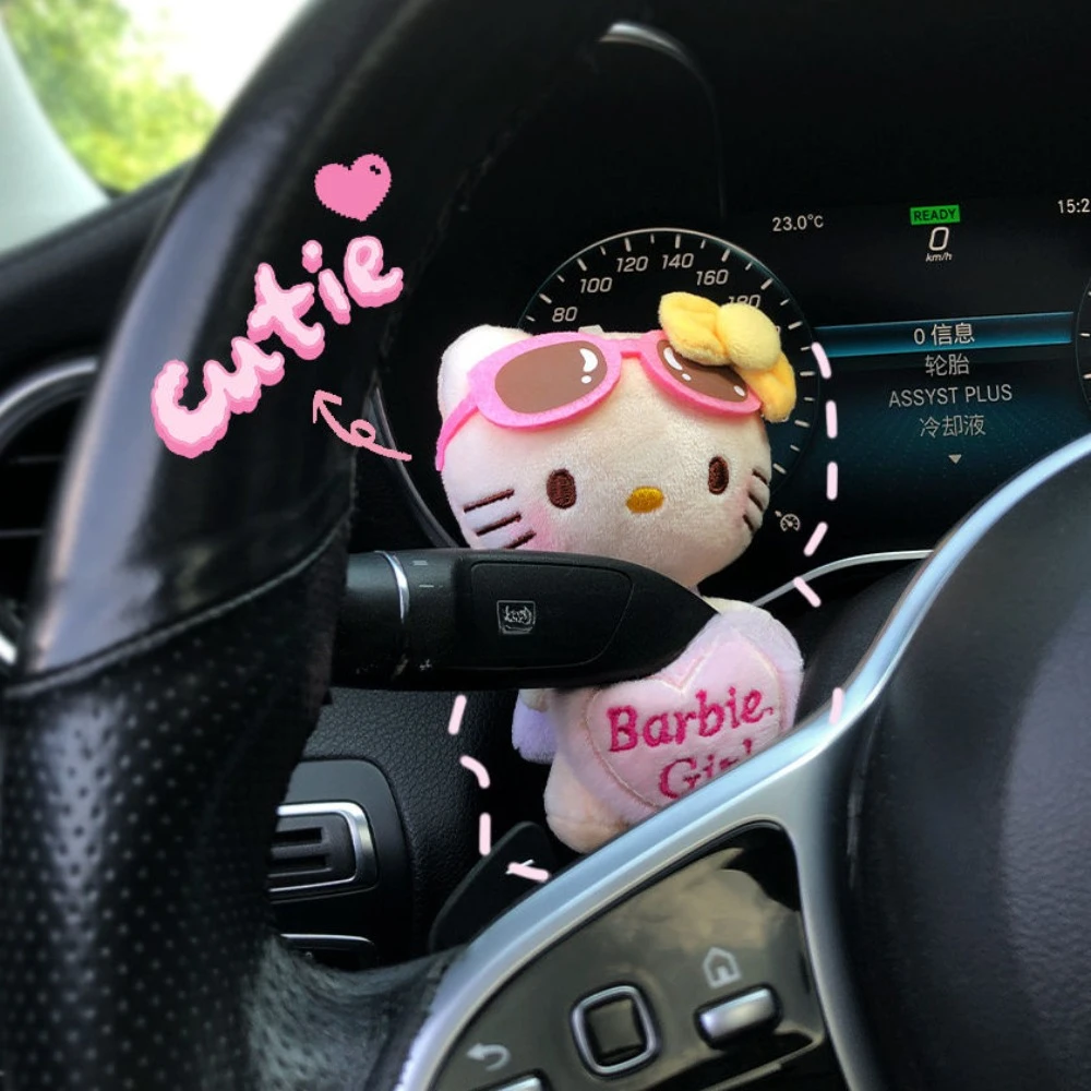 Hello Kitty-Embrayage de beurre de chat KT pour lunettes de soleil en peluche, essuie-glace de voiture, interrupteur de clignotant, décoration mignonne, accessoires intérieurs