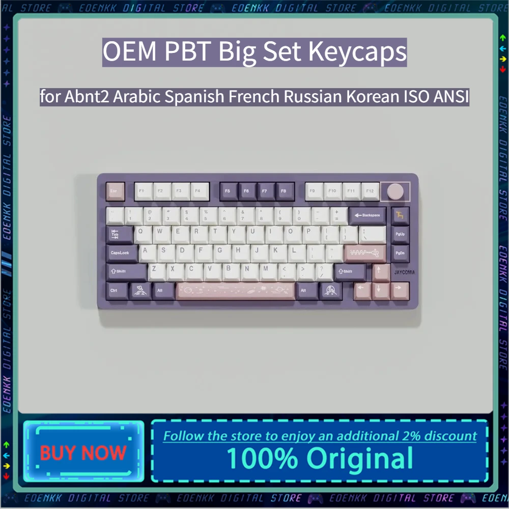 

OEM Moonlight PBT Keycaps for 61/87/104 Keys Mechanical Keyboard Abnt2 Height Layout Supports Arabic, Spanish, French, Russian