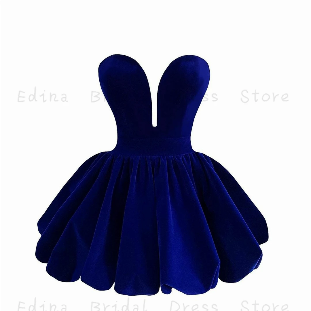 Sexy Sweetheart Velvet Cocktail Club Party Dresses for Women Short Sweetheart Neck A-Line Prom Dress for Juniors Saudi vestidos