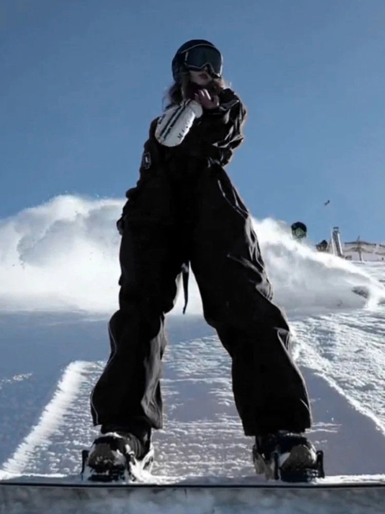 

Men's And Women's Fce-Lined Ski Pants Cold Resistant down to -40 Deees Waterproof Cargo Trousers for Snowy Outdoor Activ...