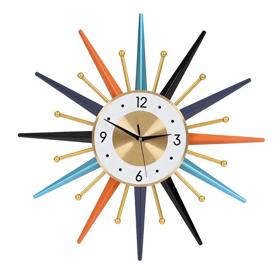 Modern 22 Inch Silent Wall Clock with Colorful Design