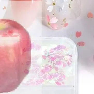 Autocollants à paillettes pour ongles, 6 grilles, pétales de fleurs brillantes, fleurs de cerisier, décor holographique de printemps, flocons colorés