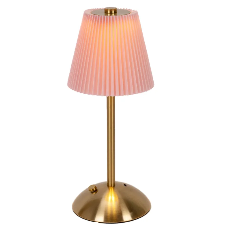 Custom 18 Lampshade Cordless Iron Charging Touch Control Oval Lampshade Luxury Light Emitting Diode Desk Lamp Fabric Night Light
