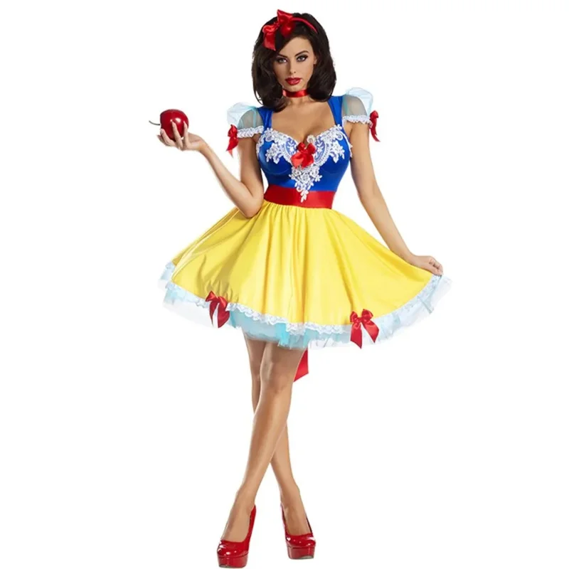 Multiple Halloween Carnival Party Anime Fairy Tales Snow White Princess Cosplay Costume Stage Performance Cartoon Queen Dress