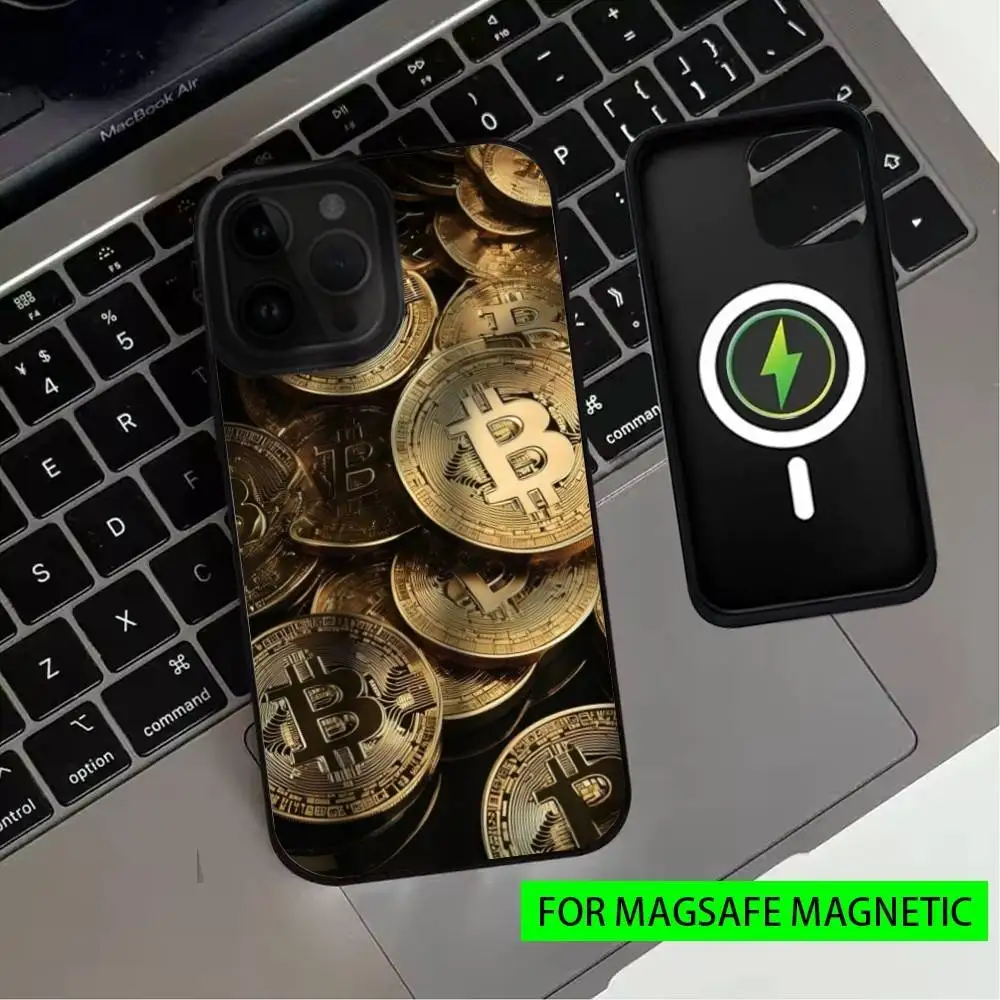 حافظة هاتف B-Bitcoin D-Digital C-Currency لهاتف iPhone17,16,15,14,13,12,11 Plus، Pro Max Magnetic للشحن اللاسلكي Magsafe #2