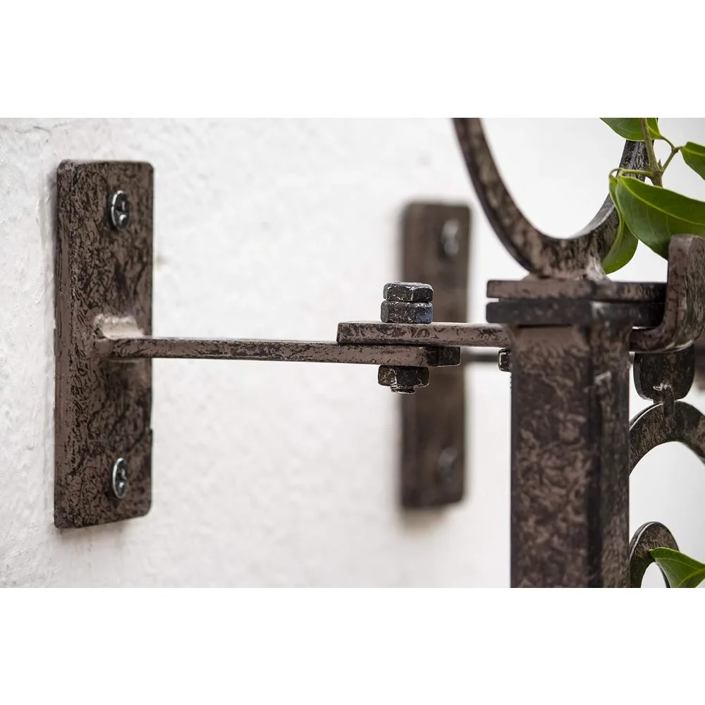 تعريشة ديكور جدارية معدنية خارجية لنباتات التسلق - لوحة حديقة فنية مثالية لشاشة الخصوصية من كروم الورود مع دعامة