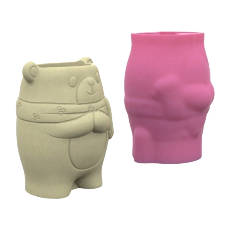 

Decorative Bear Pots Mold Silicone for Home and Office Planter Decoration 37JB