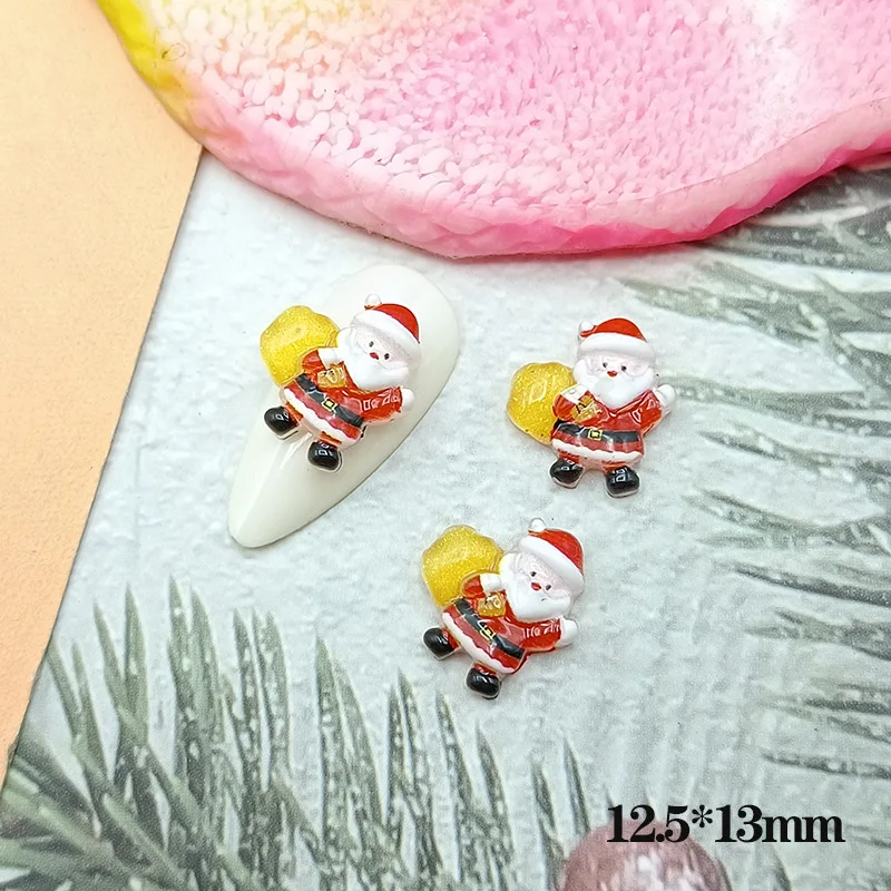40PCS 3D Acrylic Cartoon Design Christmas Nail Art Decoration Charms Kawaii Accessories For Manicure Nails Supplies Products 4