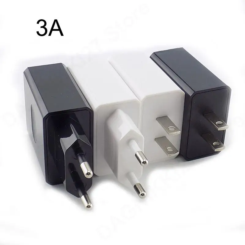 5V 1A 2A 3A Travel USB Adapter Phone Charger Power Supply Adapter Wall Desktop Charging Power Bank black white